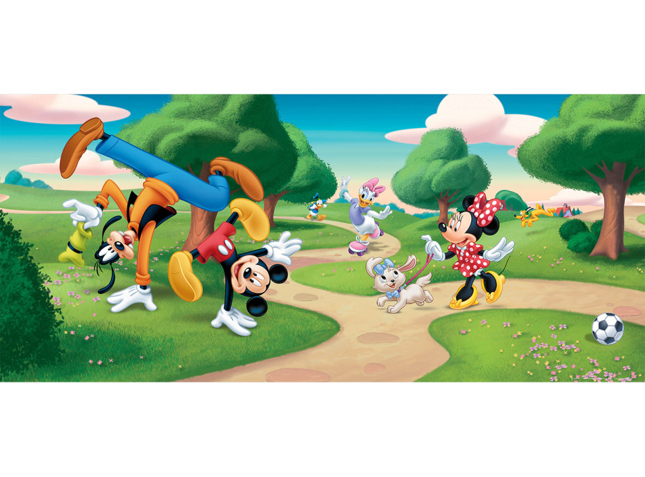 Dětská fototapeta DISNEY - Mickey Mouse s kamarády v parku - 202x90 cm