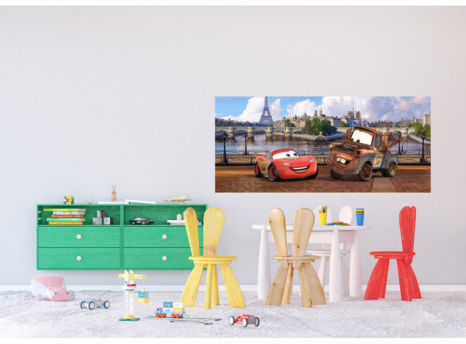 Dětská fototapeta DISNEY - CARS ve Francii - 202x90 cm