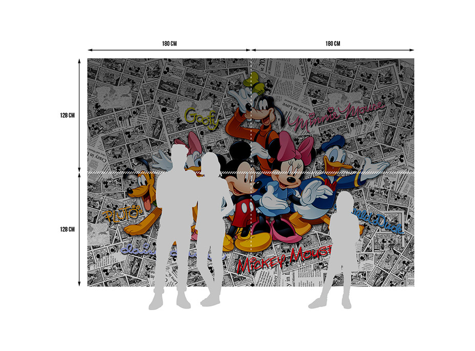 Dětská fototapeta DISNEY - Mickey Mouse a kamarádi - 360x254 cm