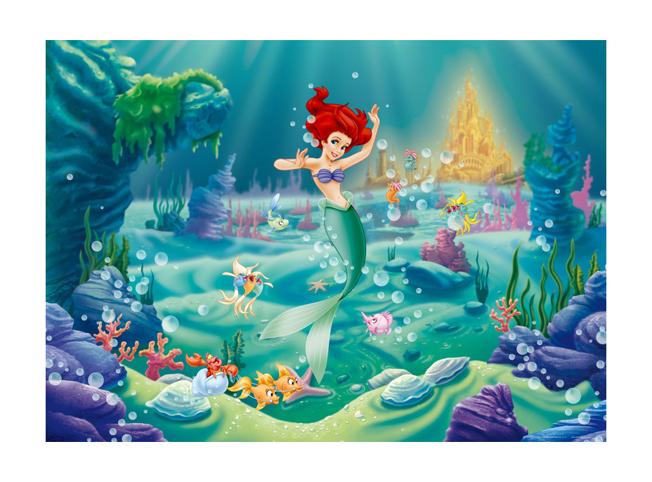 Dětská fototapeta DISNEY - Ariel u podmořského zámku - 155x110 cm