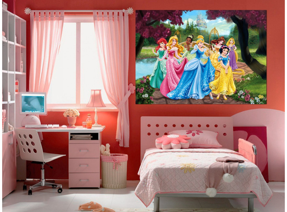 Dětská fototapeta DISNEY - Princezny u rybníku - 155x110 cm