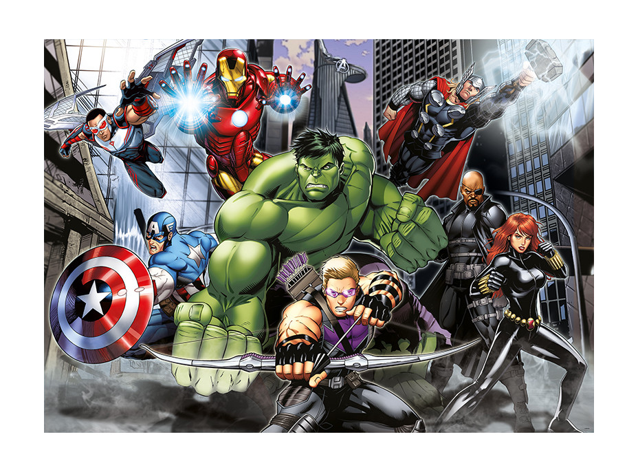 Dětská fototapeta MARVEL - Hrdinové Avengers v akci - 155x110 cm