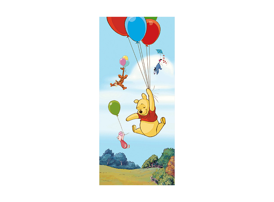 Dětská fototapeta DISNEY - Medvídek PÚ a balónky - 90x202 cm