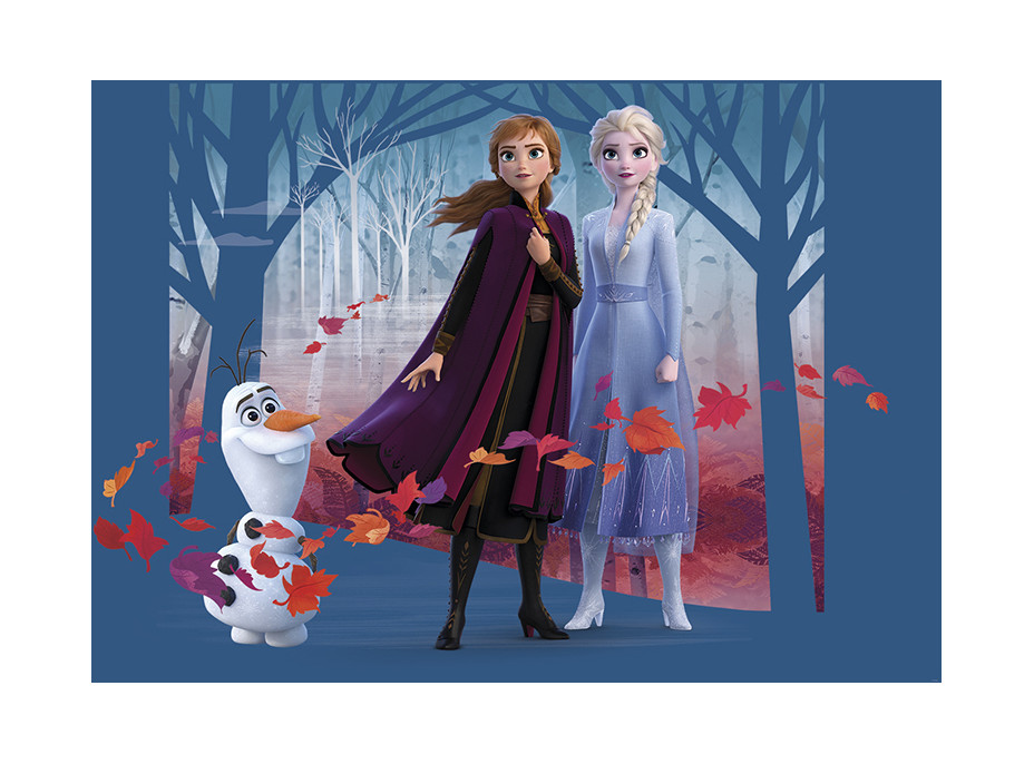 Dětská fototapeta DISNEY - FROZEN - Olaf, Elsa a Anna - 155x110 cm