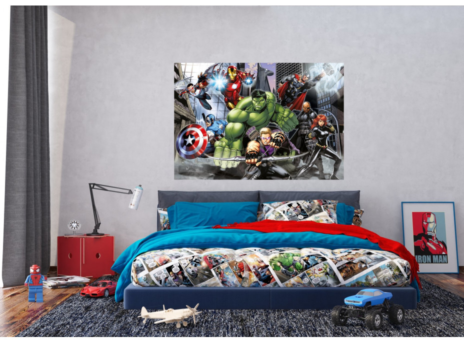 Dětská fototapeta MARVEL - Hrdinové Avengers v akci - 155x110 cm