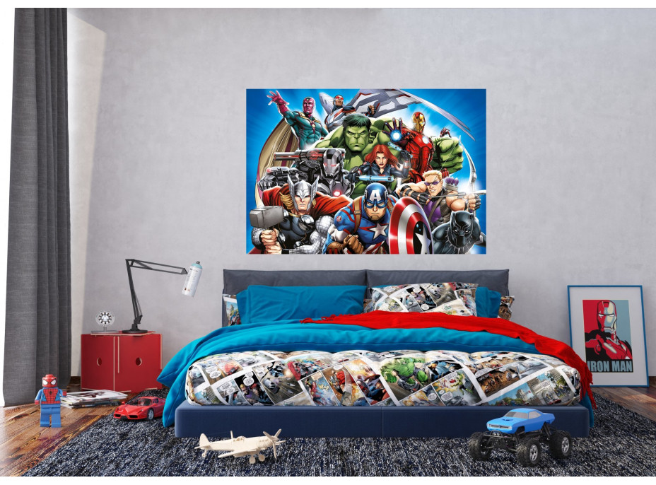 Dětská fototapeta MARVEL - Hrdinové Avengers na stráži - 155x110 cm