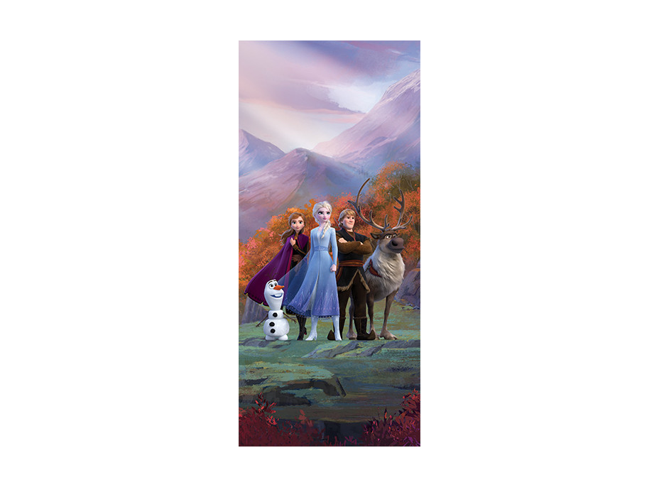 Dětská fototapeta DISNEY - Hrdinové Frozen II. na horské plošině - 90x202 cm