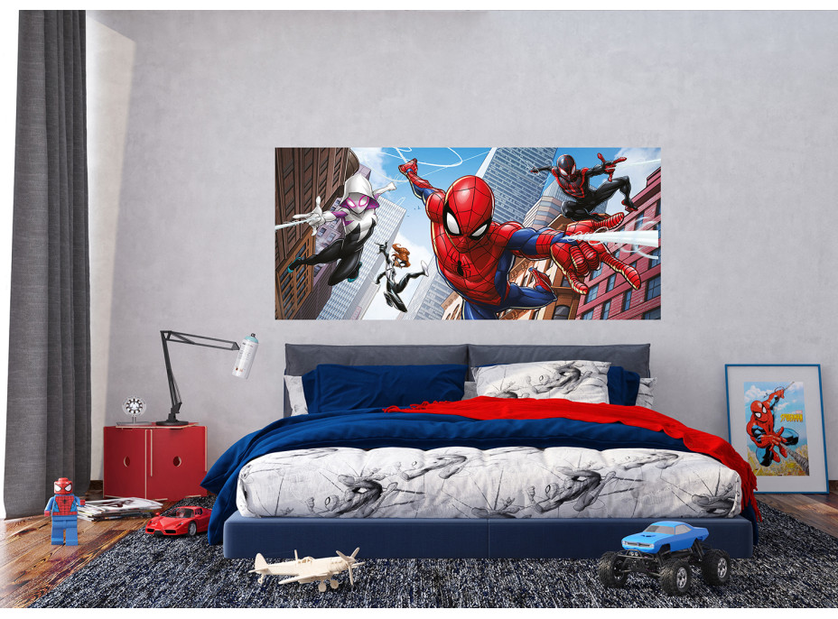 Dětská fototapeta MARVEL - SPIDER-MAN a jeho tým - 202x90 cm