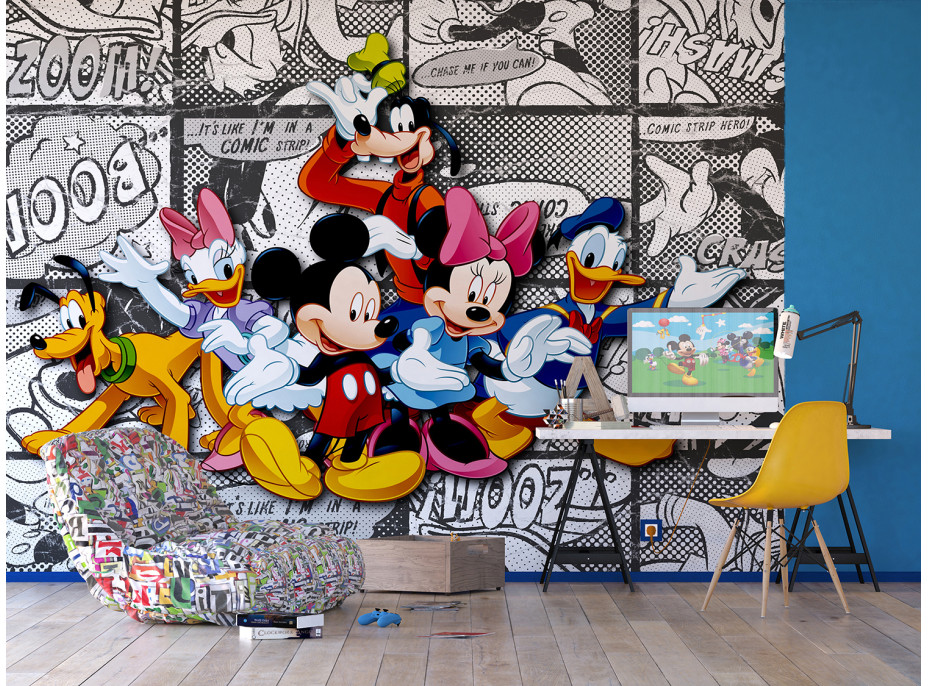 Dětská fototapeta DISNEY - Mickey Mouse a kamarádi 2 - 360x270 cm