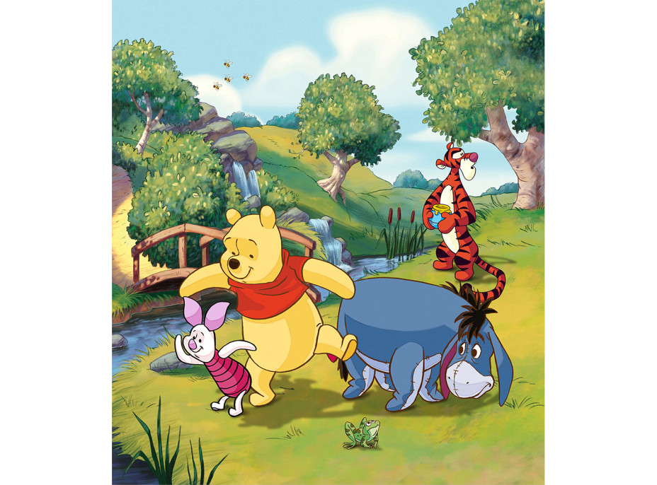 Dětská fototapeta DISNEY - Medvídek PÚ s kamarády na výpravě - 180x202 cm