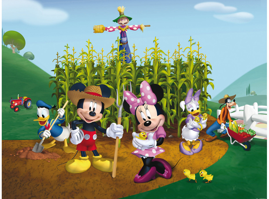 Dětská fototapeta DISNEY - Mickey Mouse s přáteli na farmě - 360x270 cm