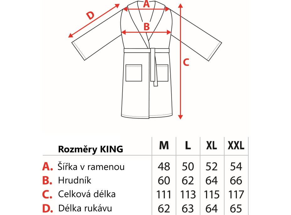 Pánský župan KING - bílý - velikost XXL