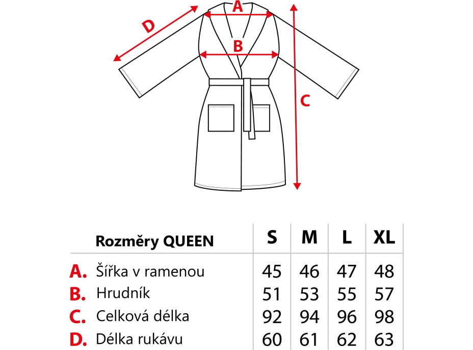 Dámský župan QUEEN - stříbrný - velikost S