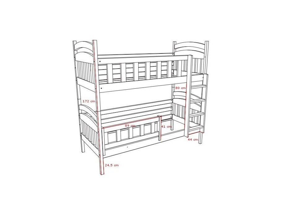 Dětská patrová postel z MASIVU - PP005