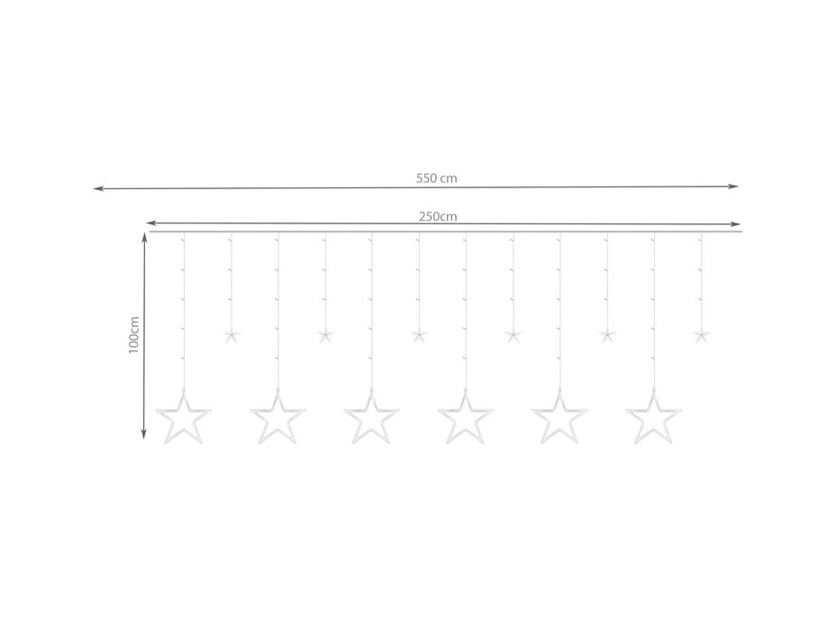 Světelný závěs Hvězdy - 138 LED - vícebarevná 31V