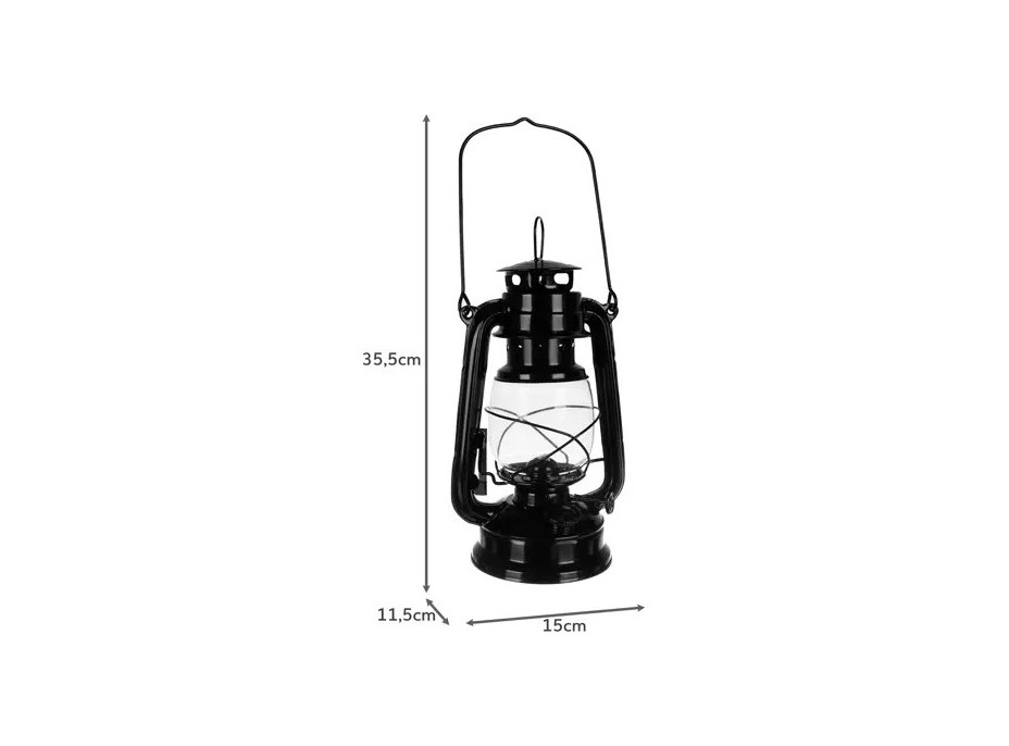 Černá olejová lampa 24cm