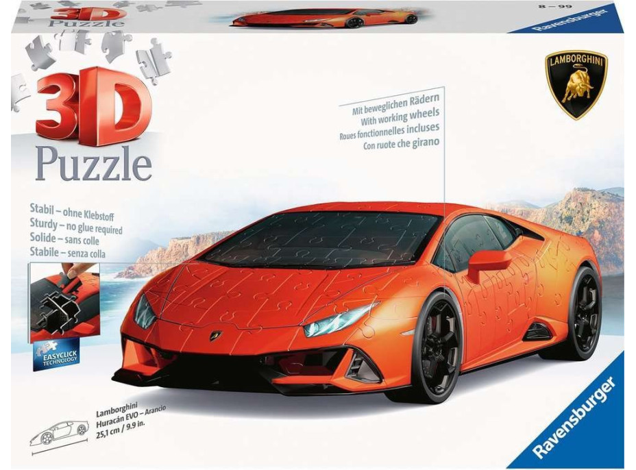 RAVENSBURGER 3D puzzle Lamborghini Huracán Evo oranžové 156 dílků