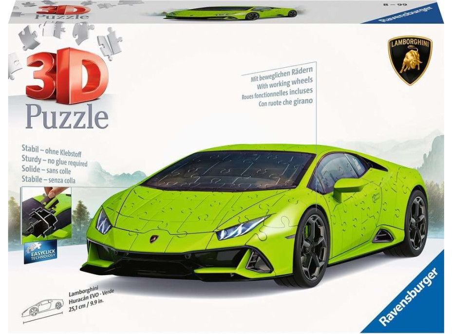 RAVENSBURGER 3D puzzle Lamborghini Huracán Evo zelené 156 dílků