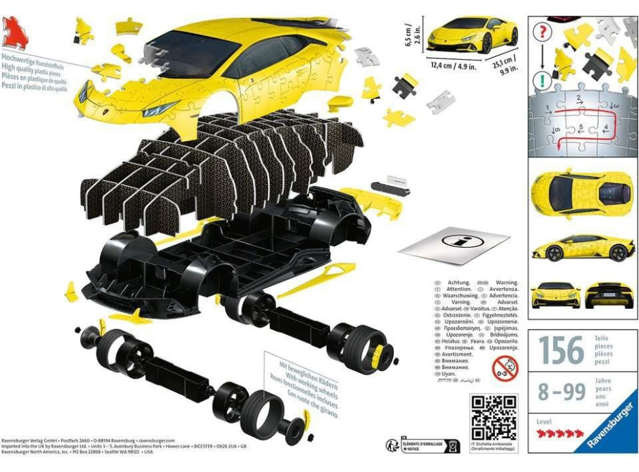 RAVENSBURGER 3D puzzle Lamborghini Huracán Evo žluté 156 dílků