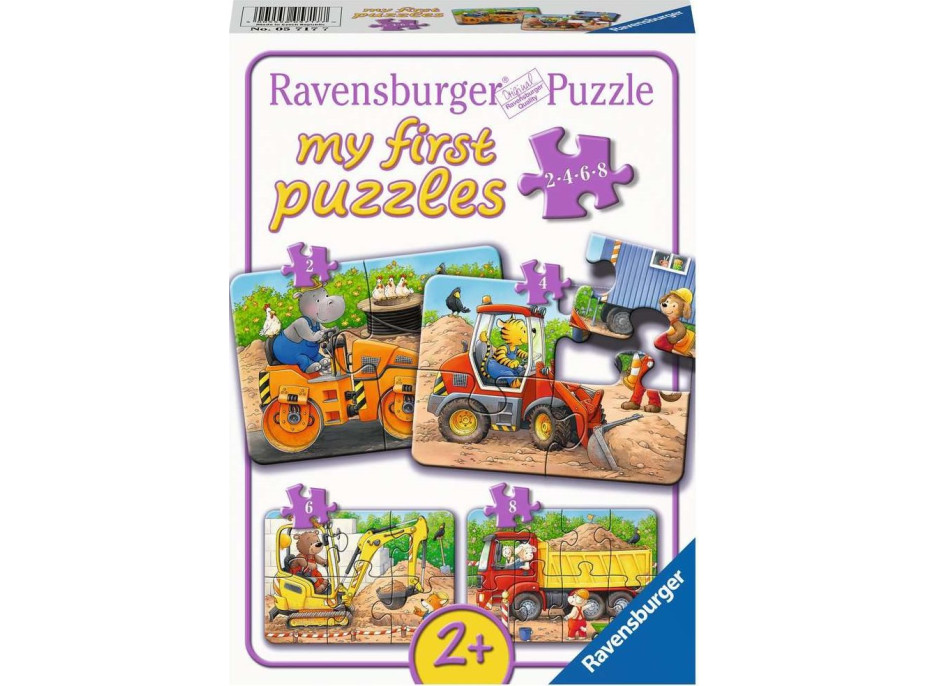 RAVENSBURGER Moje první puzzle Zvířata na staveništi 4v1 (2,4,6,8 dílků)