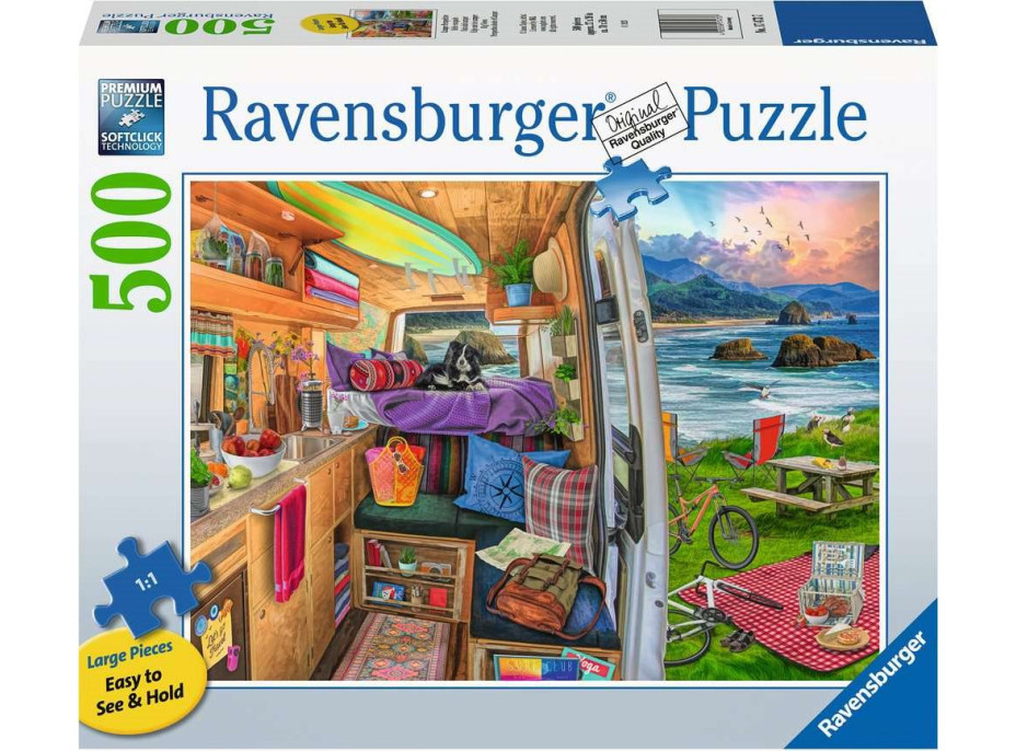 RAVENSBURGER Puzzle Pohled z karavanu XXL 500 dílků