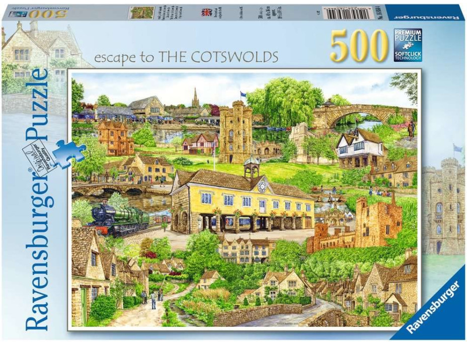 RAVENSBURGER Puzzle Útěk do Cotswolds 500 dílků