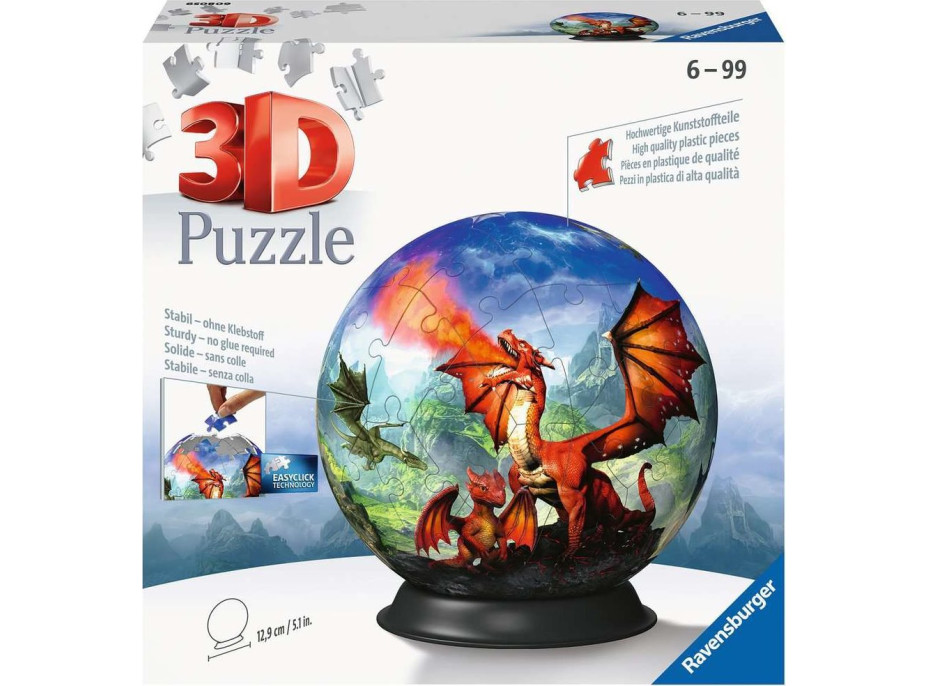 RAVENSBURGER Puzzleball Mystický drak 73 dílků