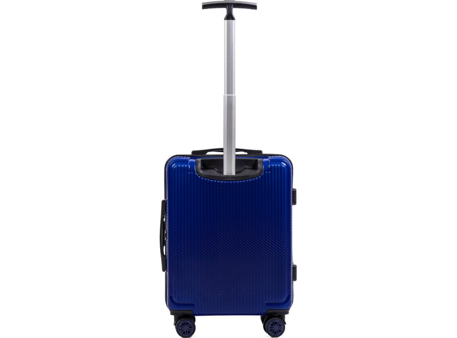 Moderní cestovní kufr STRIPES - vel. S - tmavě modrý - TSA zámek