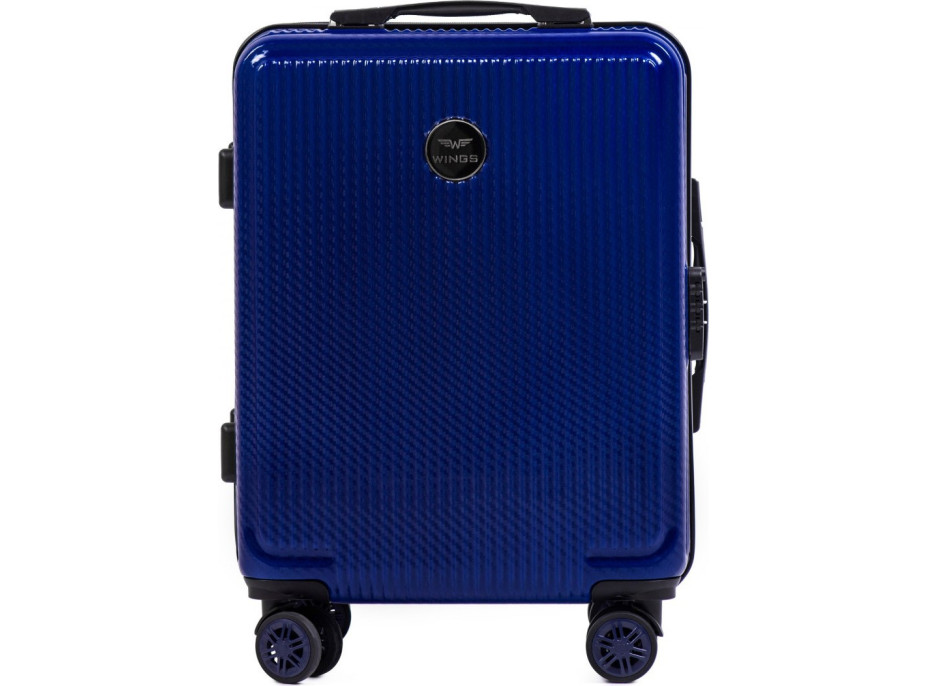 Moderní cestovní kufr STRIPES - vel. S - tmavě modrý - TSA zámek