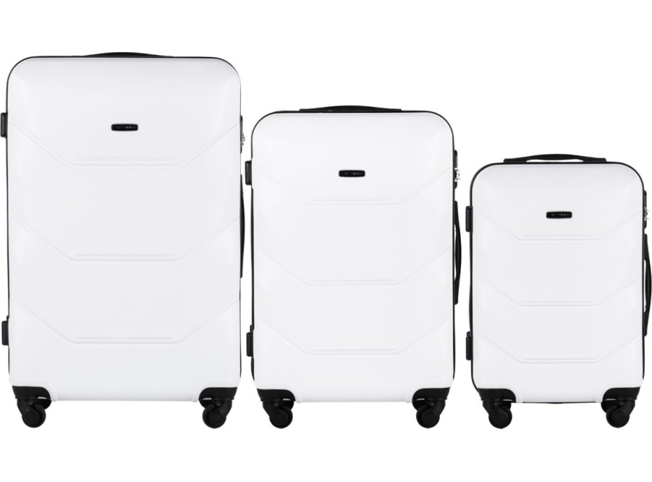 Moderní cestovní kufry PAVO - set S+M+L - bílé