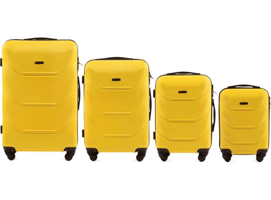 Moderní cestovní kufry PAVO - set XS+S+M+L - žluté