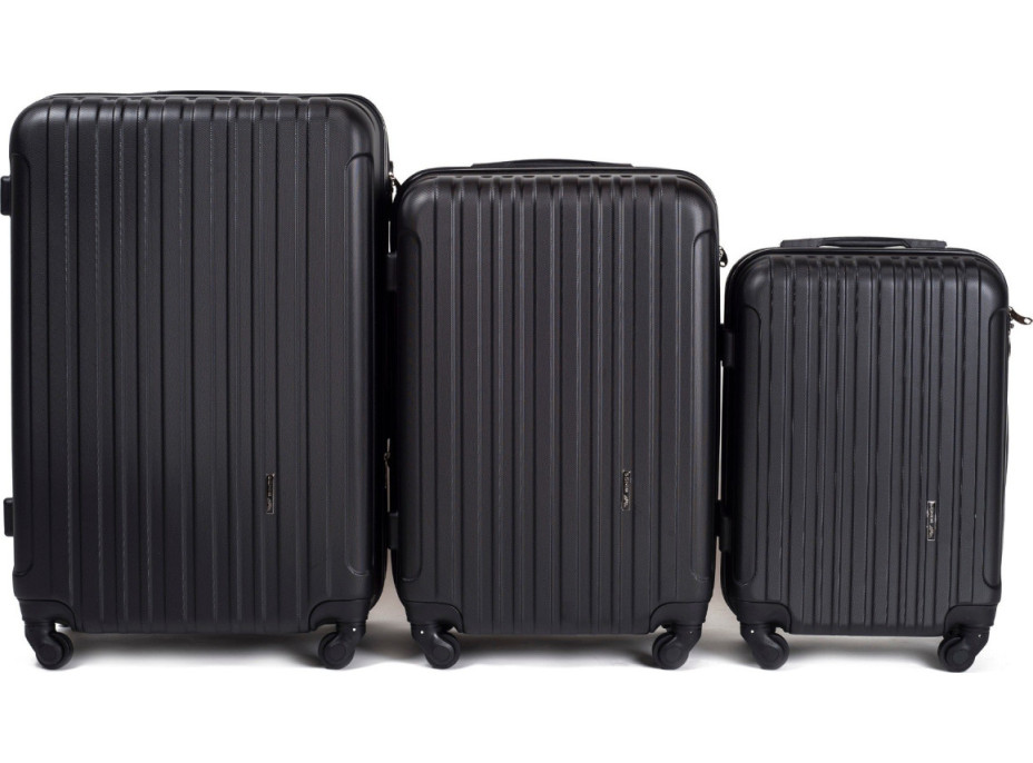 Moderní cestovní kufry FLAMENGO - set S+M+L - černé