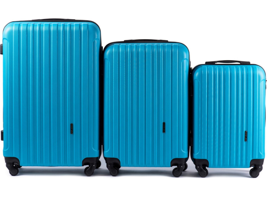 Moderní cestovní kufry FLAMENGO - set S+M+L - světle modré