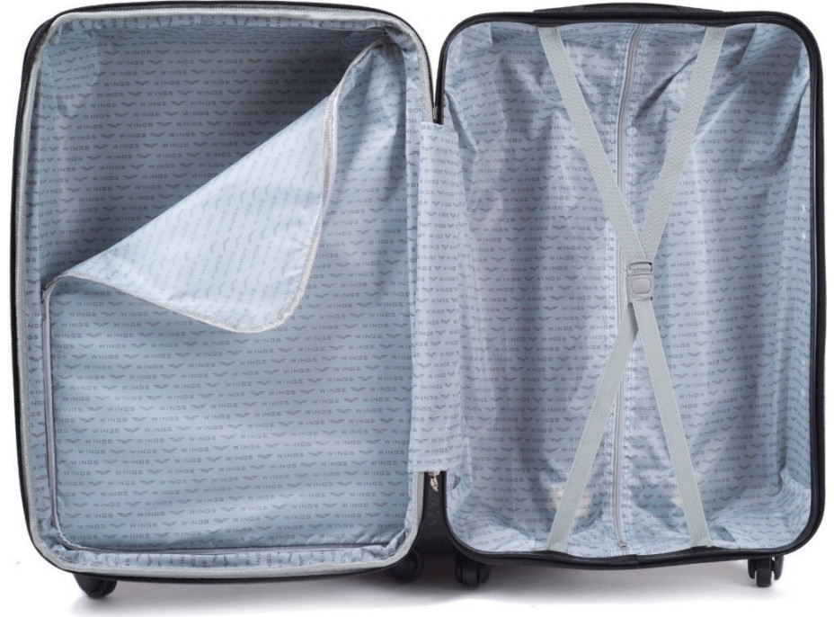 Moderní cestovní kufry FLAMENGO - set S+M+L - stříbrné