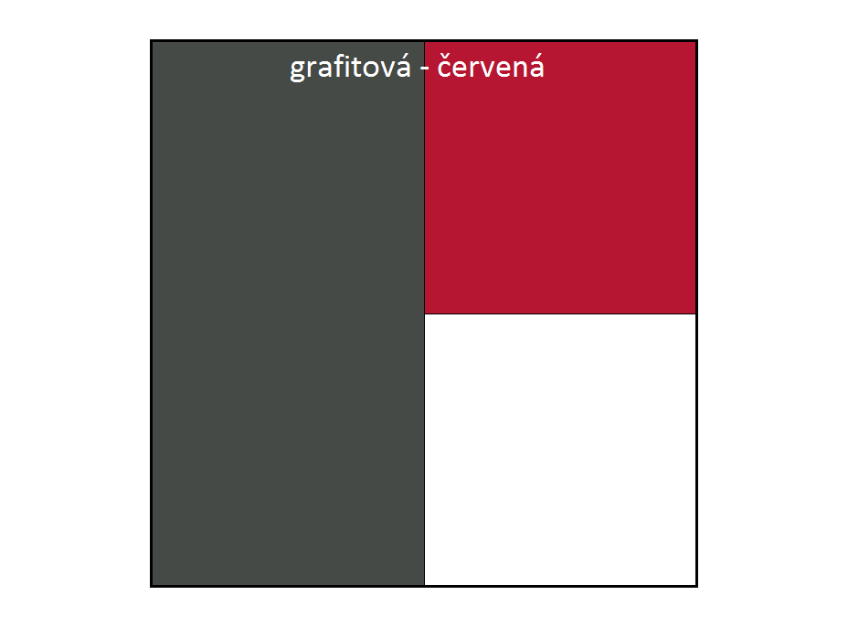 Barevné provedení - grafit / červená / bílá