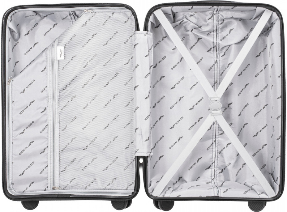 Moderní cestovní kufry WAY - set S+M+L - světle fialové - TSA zámek