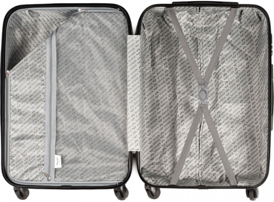 Moderní cestovní kufry DUVE - set S+M+L - tmavě šedé - TSA zámek