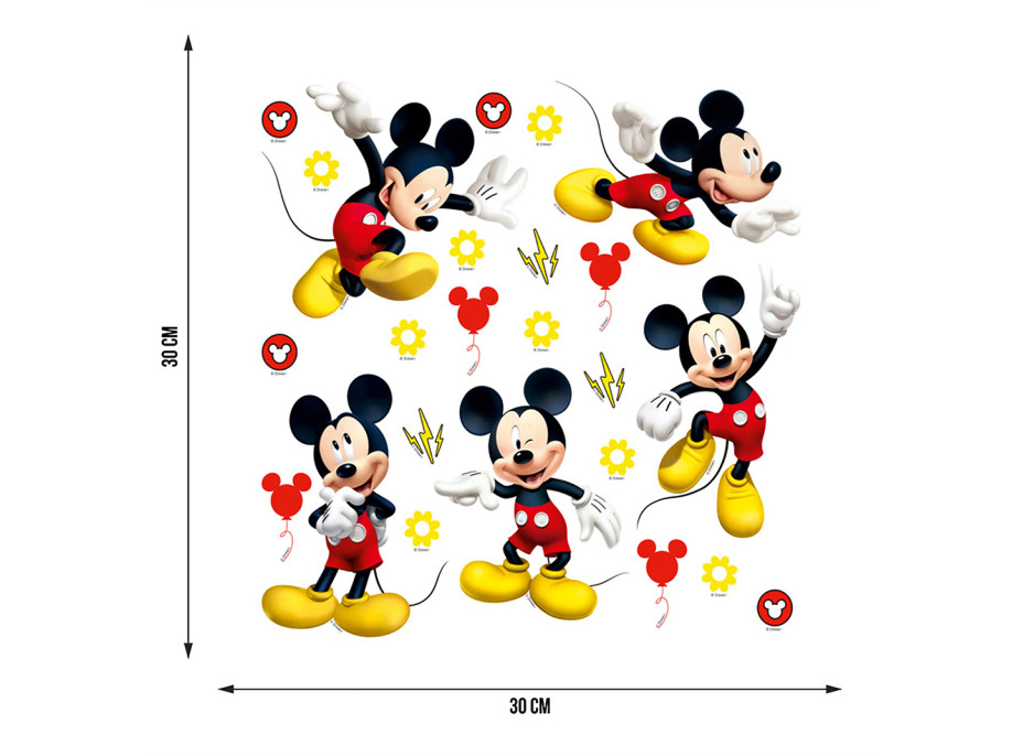 Dětská samolepka na zeď - DISNEY - Mickey pózuje - 30x30 cm