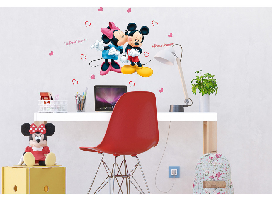 Dětská samolepka na zeď - DISNEY - Mickey a Minnie spolu - 42,5x65 cm