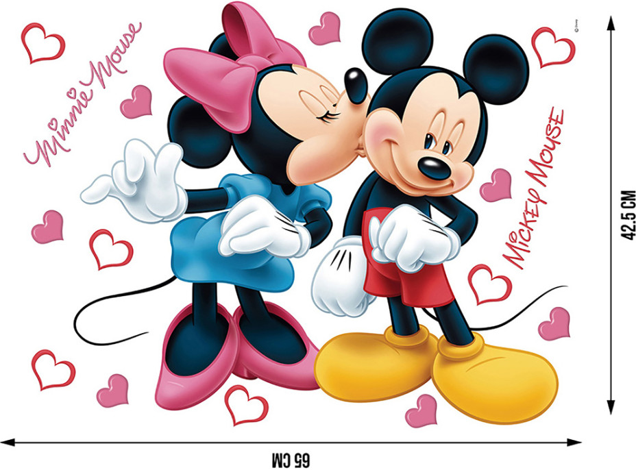 Dětská samolepka na zeď - DISNEY - Mickey a Minnie spolu - 42,5x65 cm