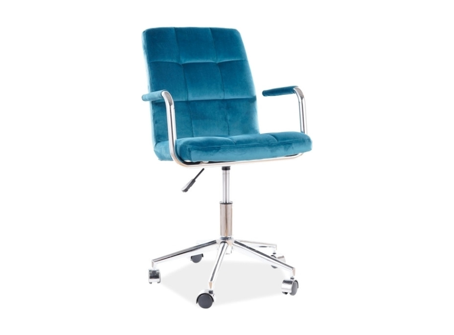 Kancelářská židle SIPLE - velvet - tyrkysově modrá