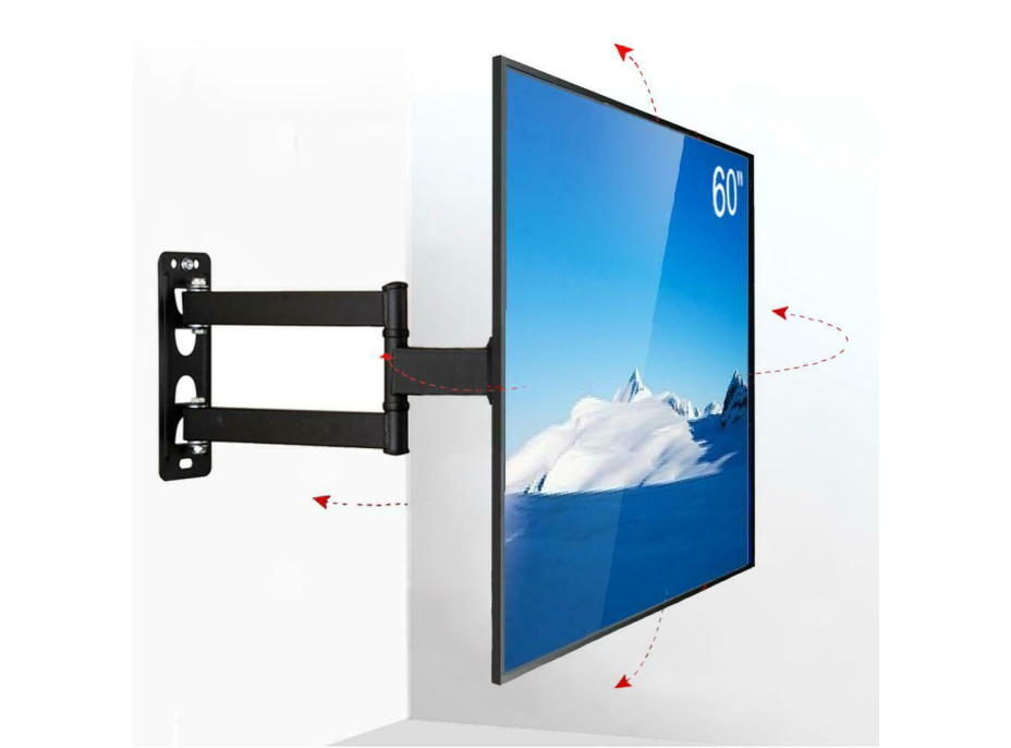 Otočný držák TV do zdi - 23"-60" - VESA úchyt - 5-44 cm