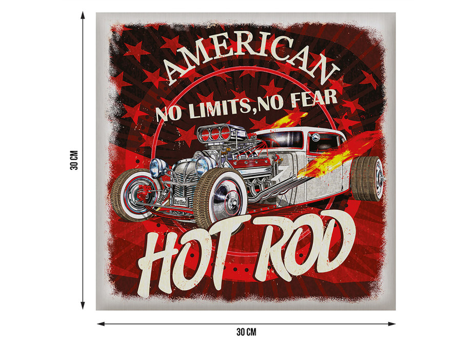 Moderní samolepka na zeď - American Hot rod - 30x30 cm