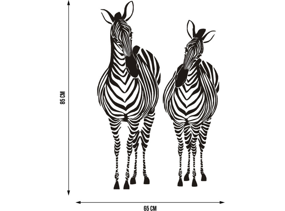 Moderní samolepka na zeď - Zebry - 65x85 cm