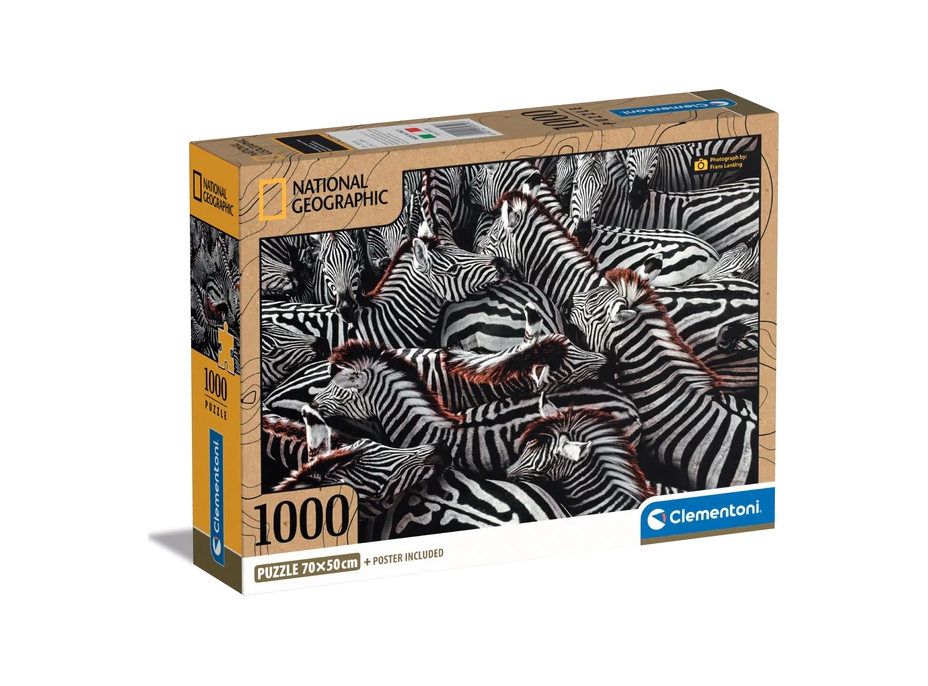 CLEMENTONI Puzzle National Geographic: Zebry v ohradě 1000 dílků