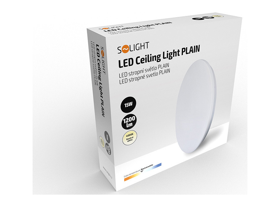 LED stropní světlo Plain, 15W, 1200lm