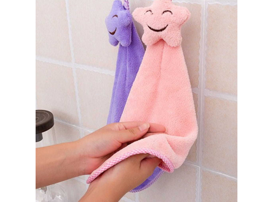 Dětský ručník PICCOLO Hvězdička 30x30 cm - fuchsiový