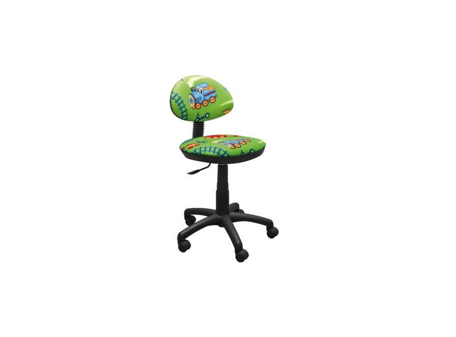 Dětská otočná židle KIERAN - VLÁČEK zelená