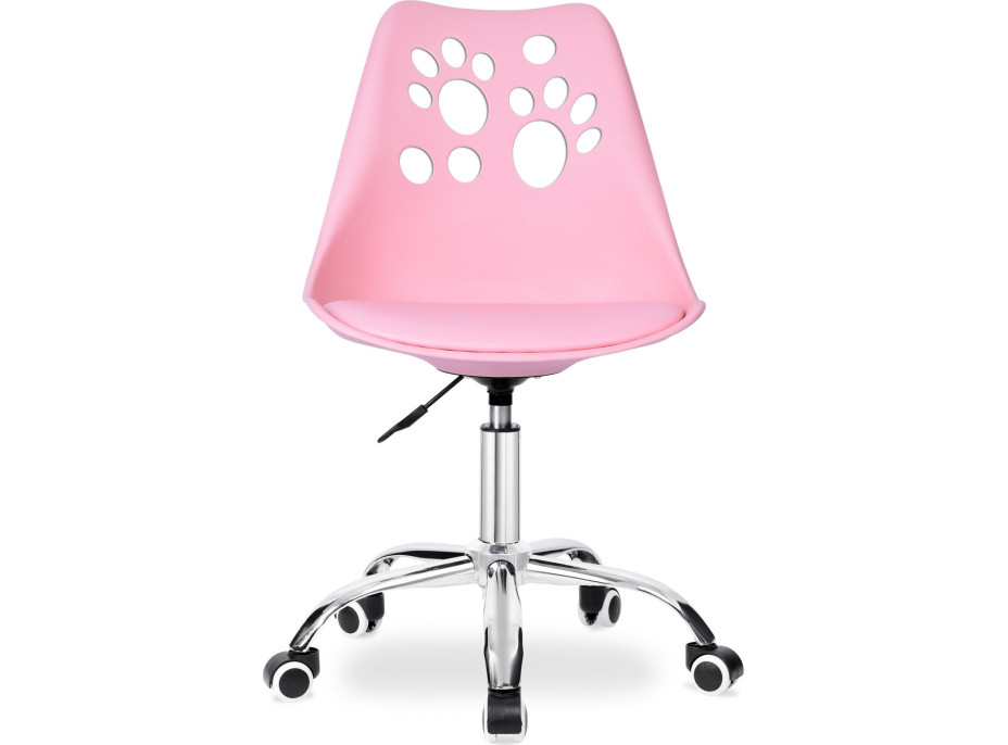 Růžová otočná židle Grover