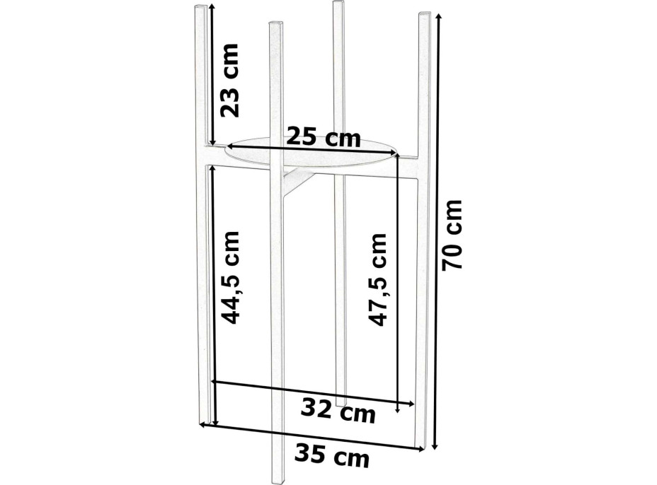 Kovový stojan na květiny TORRE 70 cm